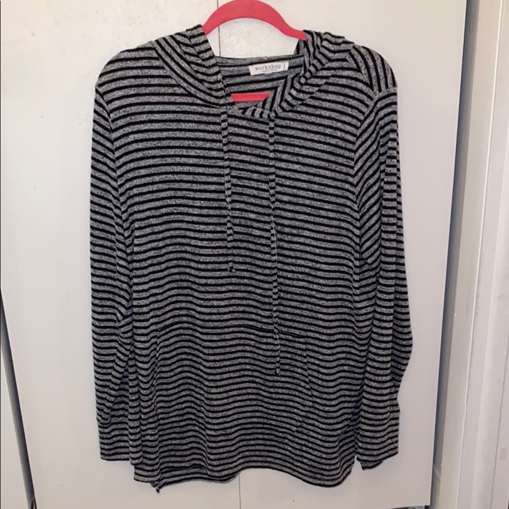 Workshop Black and Gray Striped Sweater